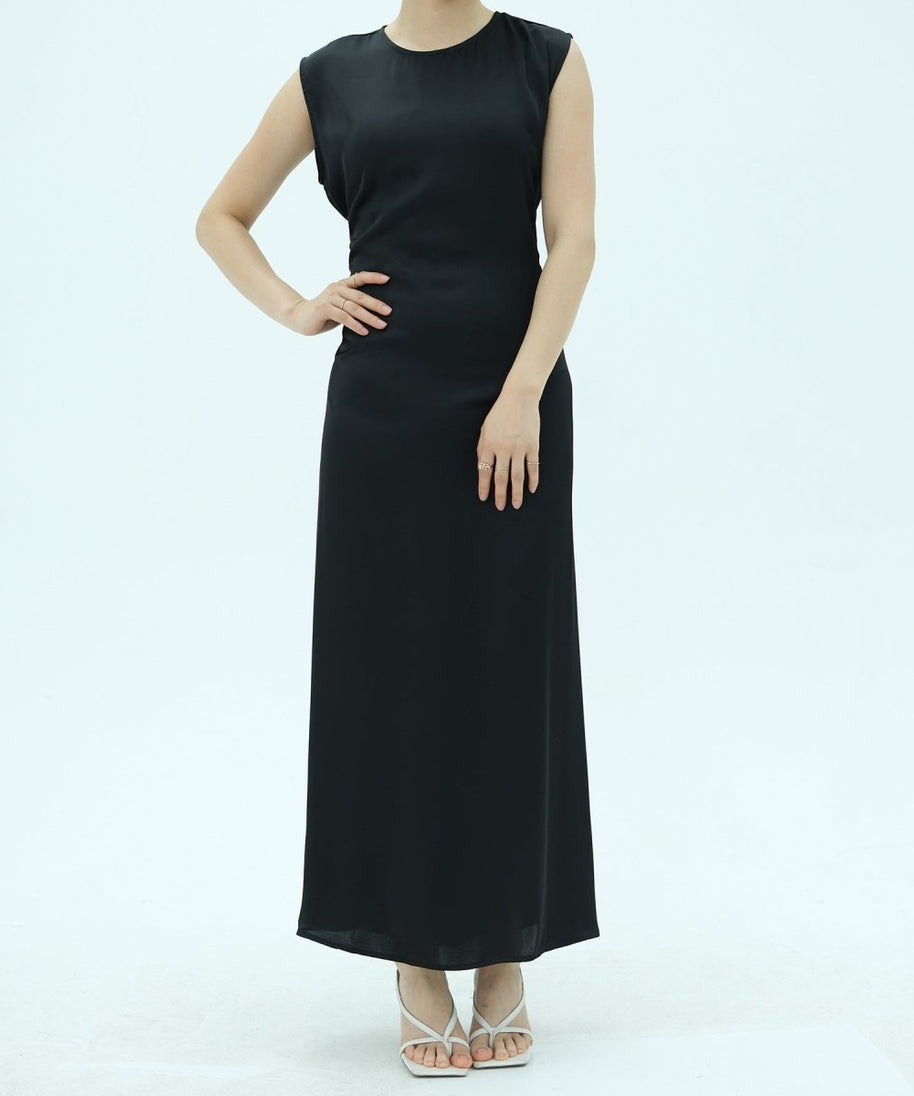 Corset-Back Lace-Up Sleeveless Maxi Dress(MS472)