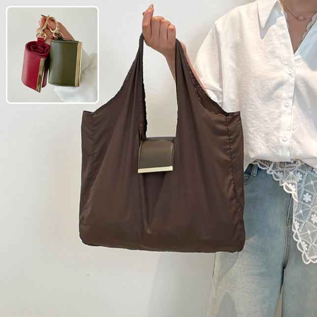 Women's Handbag With Key-ring Design Lightweight Shoulder Bag Large Capacity Shopping Bags