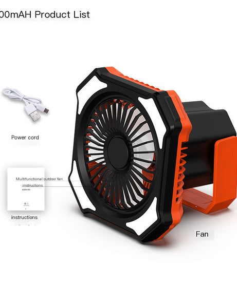 Portable Camping Fan and Lantern with Power Bank