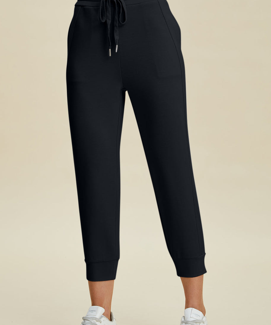 Basic Bae Full Size Air Scuba Drawstring High Waist Cropped Pants