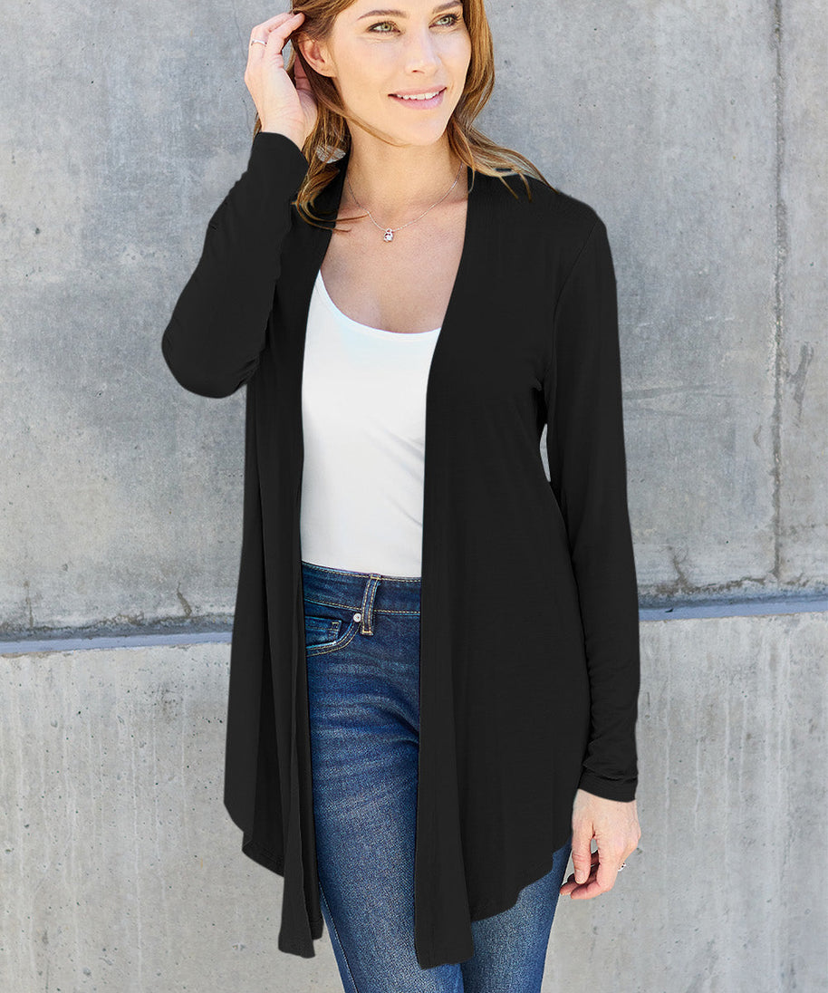 Basic Bae Full Size Open Front Long Sleeve Cardigan