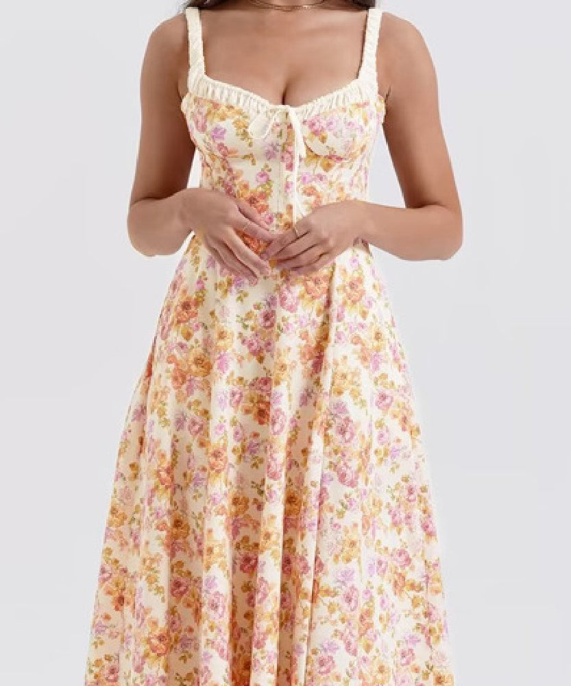 Floral Suspender Dress for Women