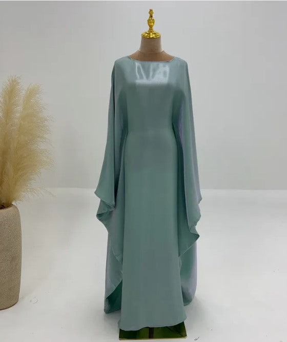 Abaya Muslim Evening Dress for Women – Luxury Butterfly Embellished Dubai & Turkey Style | 20 Colors