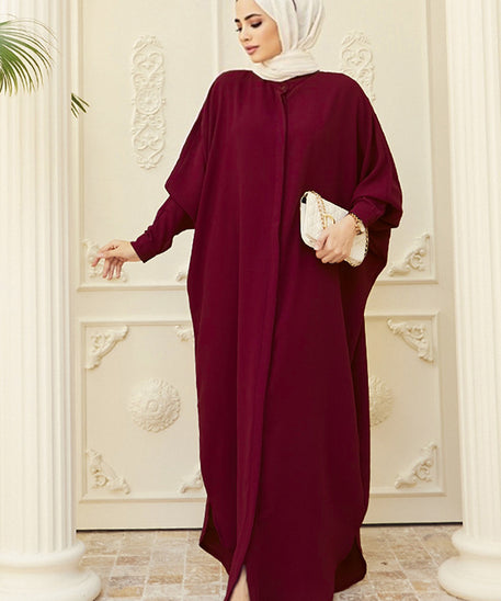 Muslim Abaya with Batwing Sleeves - Southeast Asia Fashion