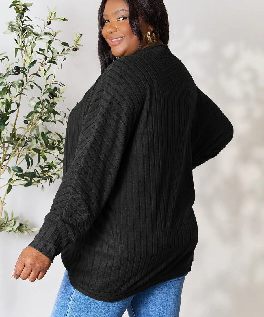 Basic Bae Full Size Ribbed Cocoon Cardigan