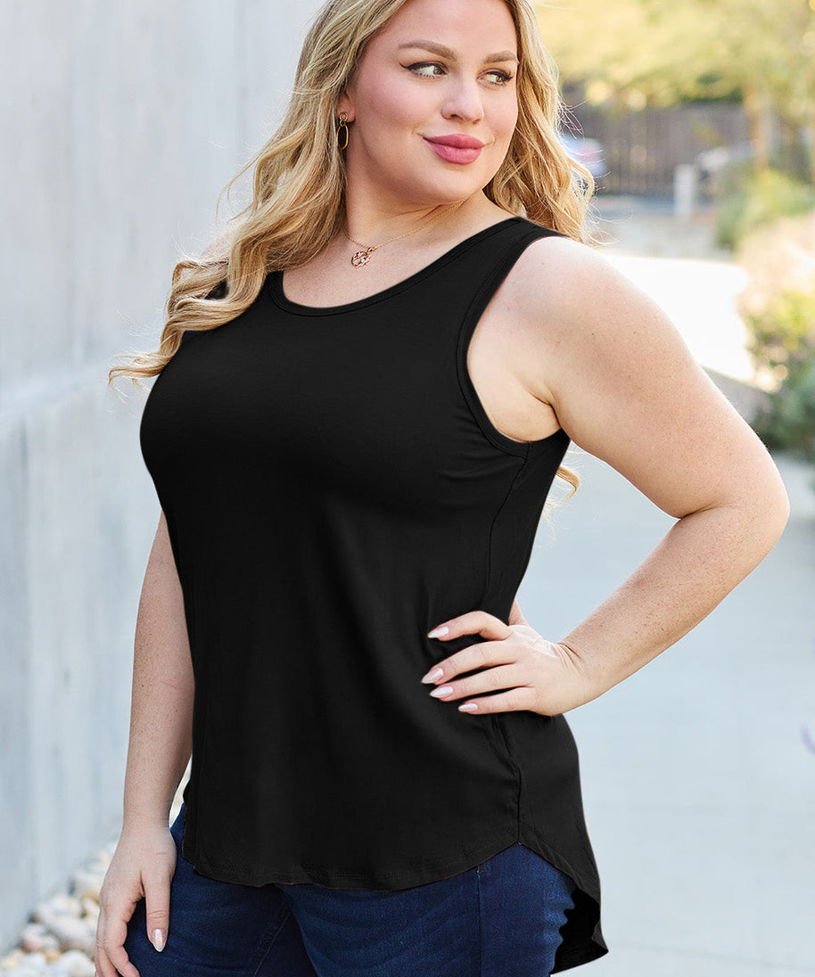 Basic Bae Full Size Round Neck Curved Hem Tank