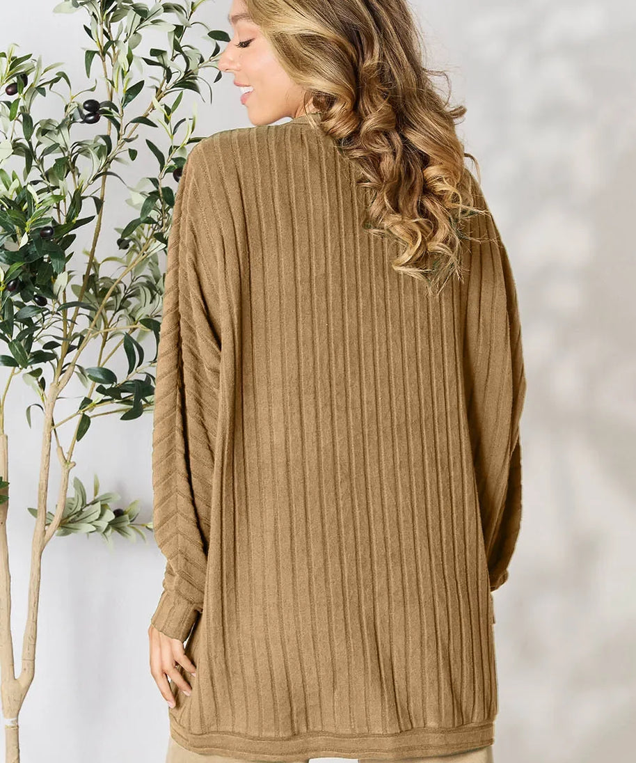Basic Bae Full Size Ribbed Cocoon Cardigan