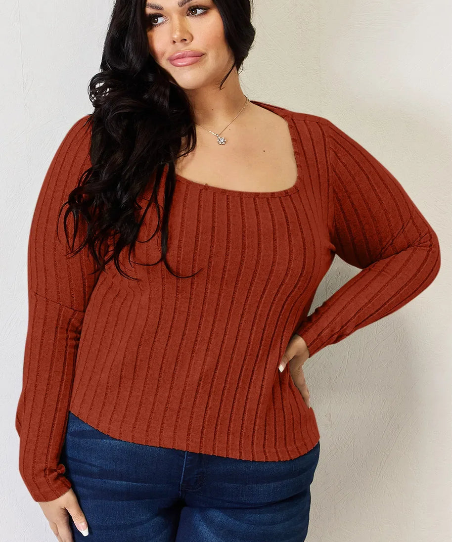Basic Bae Full Size Ribbed Long Sleeve T-Shirt