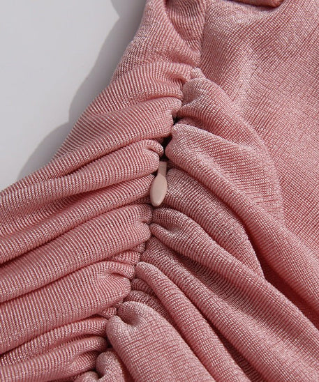 Diagonal Ruched Maxi Dress(MS467)