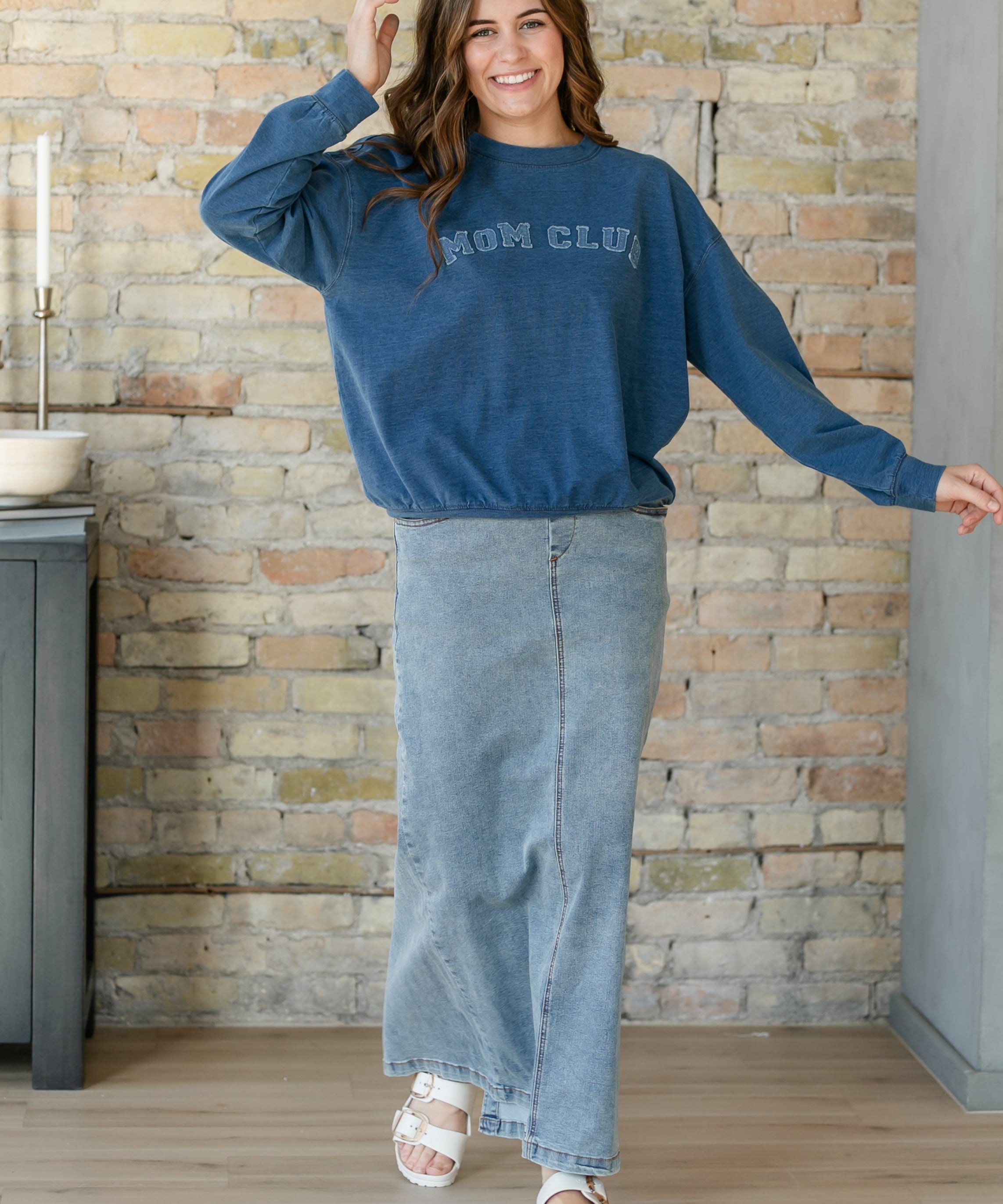 Donna Classic Wash Maxi Denim Skirt