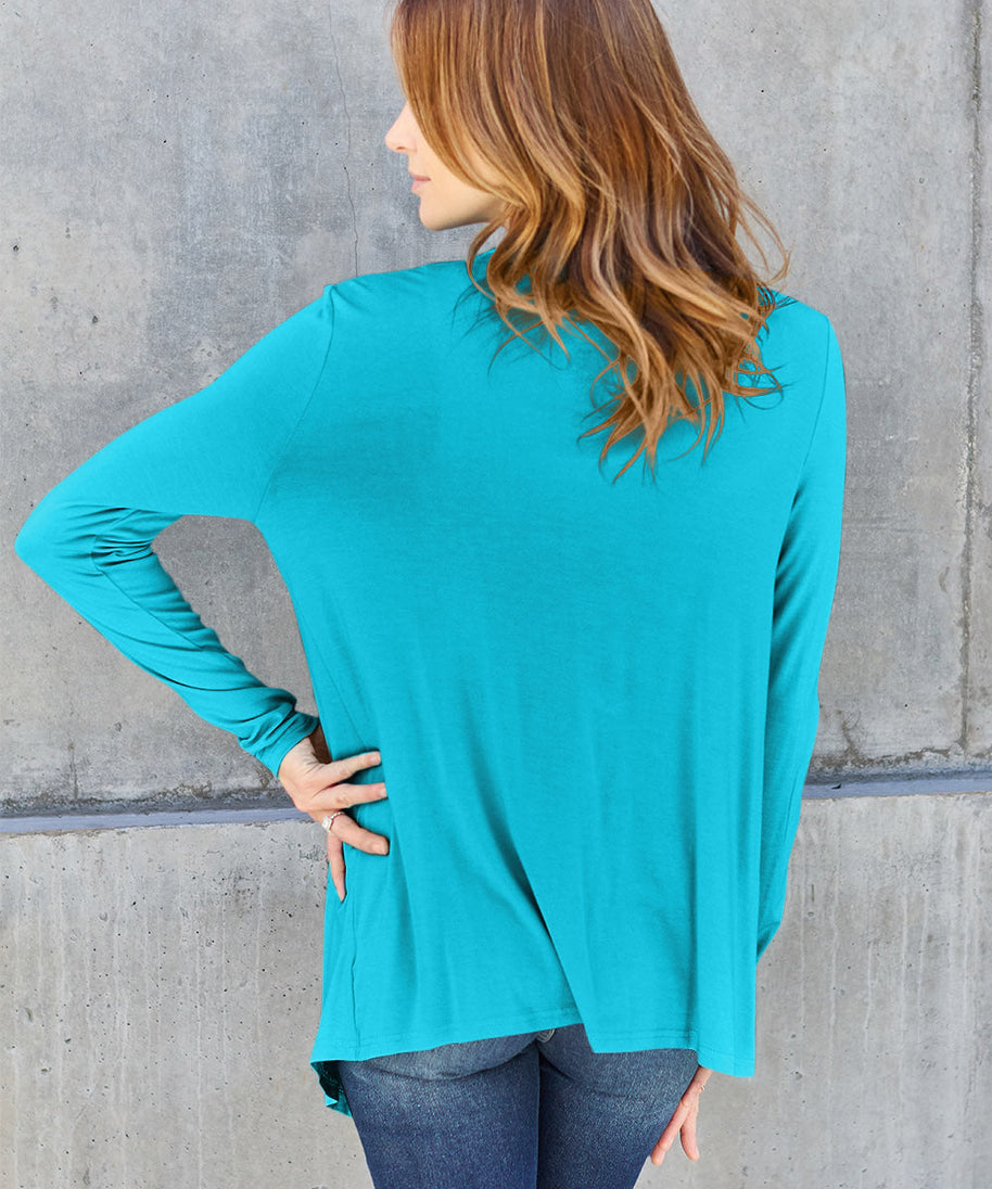 Basic Bae Full Size Open Front Long Sleeve Cardigan