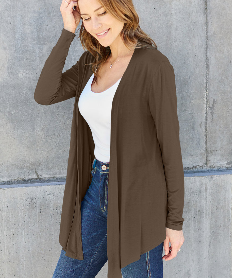 Basic Bae Full Size Open Front Long Sleeve Cardigan