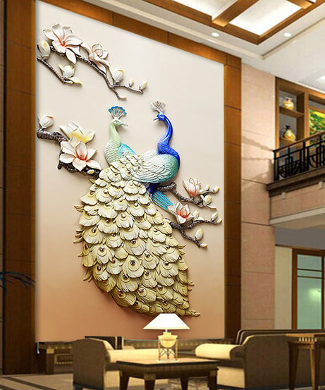 5D Diamond Painting of Peacock for Living Room Decor