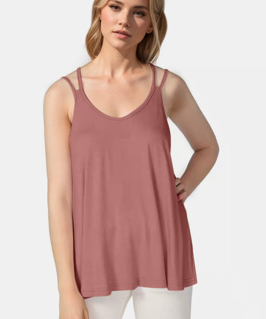 Basic Bae Bamboo Scoop Neck Double Spaghetti Straps Cami