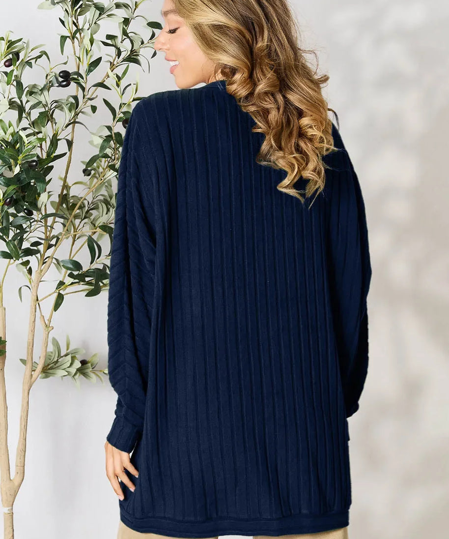Basic Bae Full Size Ribbed Cocoon Cardigan
