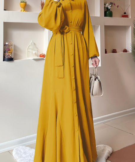 Solid Color Dress for Muslim Women
