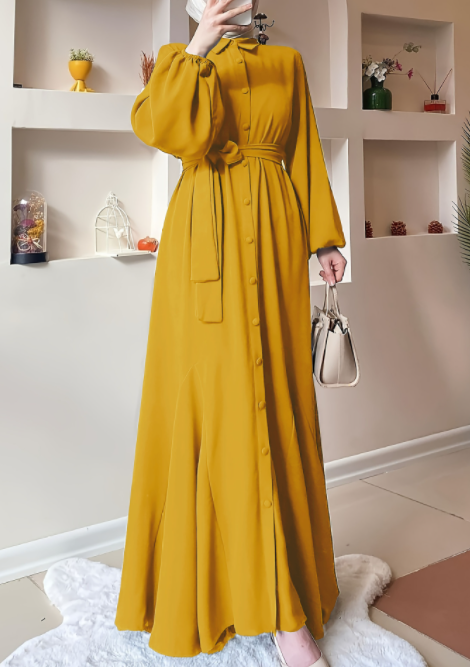 Solid Color Dress for Muslim Women