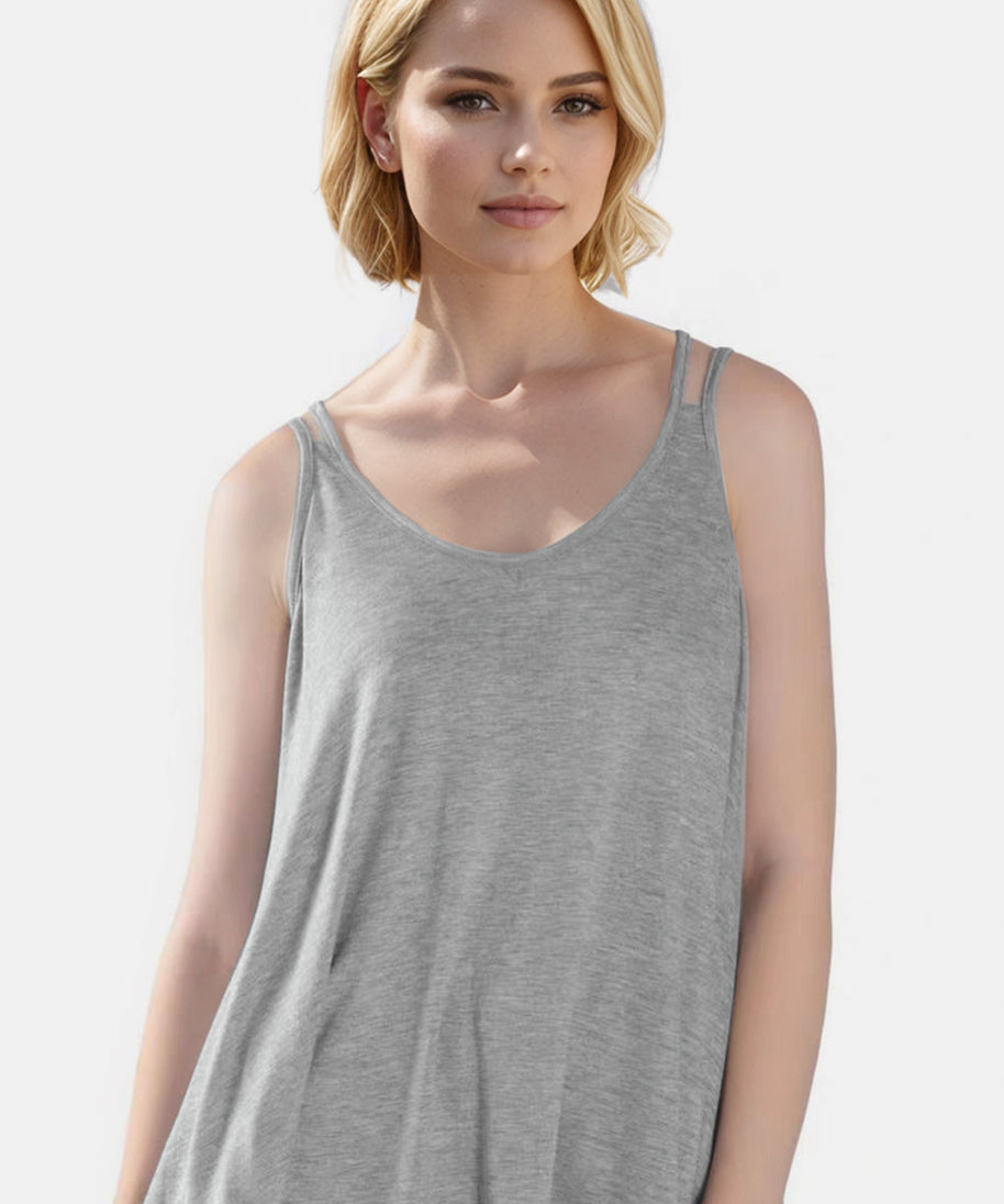 Basic Bae Bamboo Scoop Neck Double Spaghetti Straps Cami
