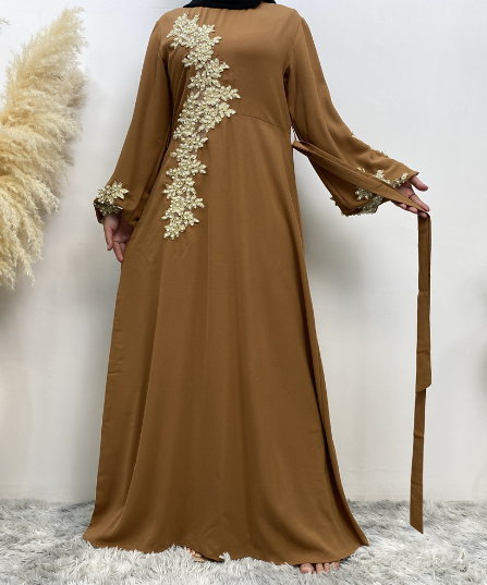 Muslim Dress with Fashion Lace and Beaded Design