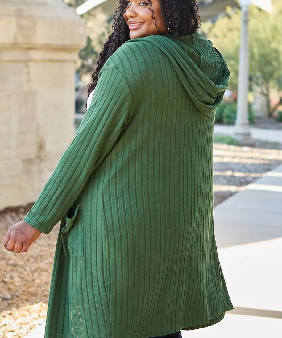 Basic Bae Full Size Hooded Sweater Cardigan