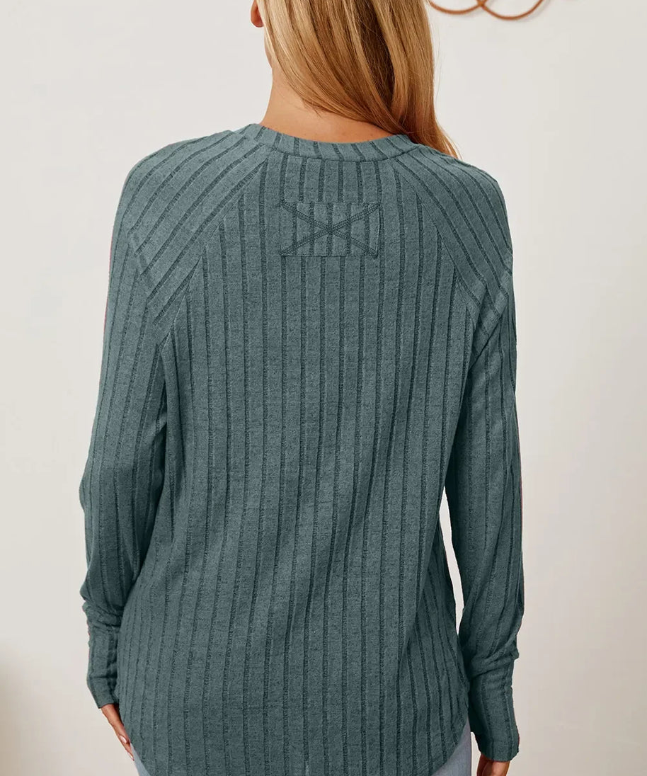 Basic Bae Full Size Ribbed Thumbhole Sleeve T-Shirt