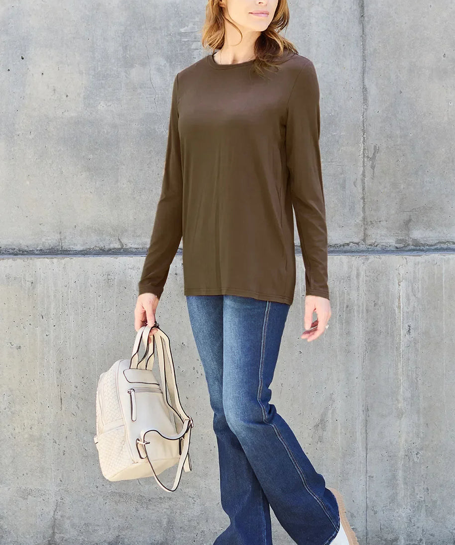 Basic Bae Full Size Round Neck Long Sleeve Top
