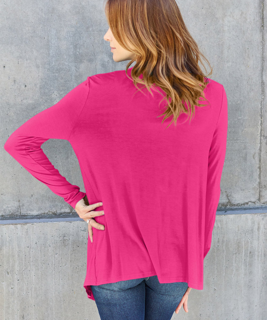 Basic Bae Full Size Open Front Long Sleeve Cardigan