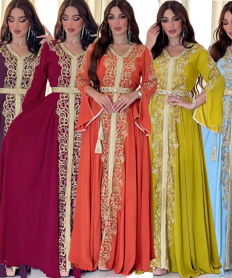 Embroidered Dress for Muslim Party and Evening Events