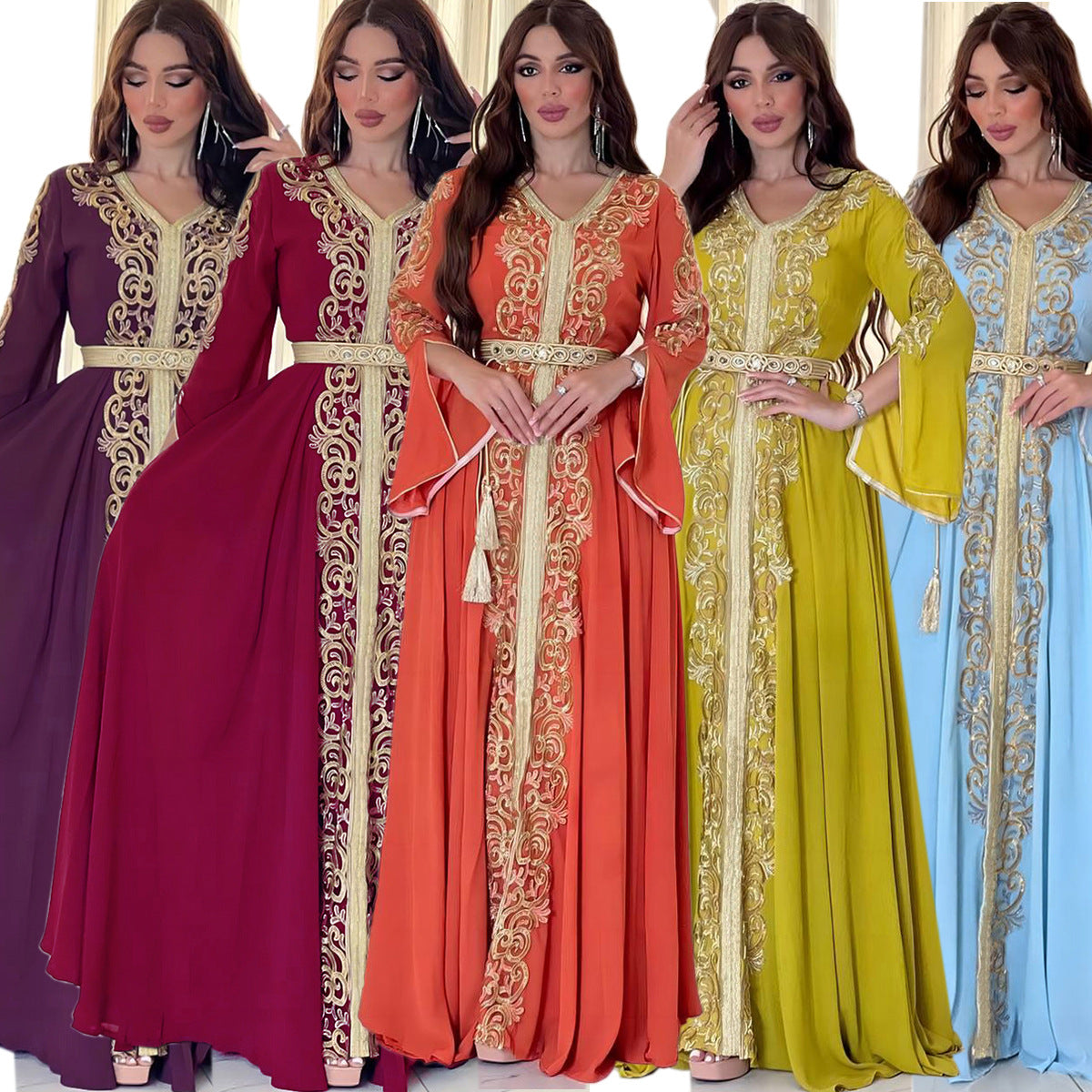 Embroidered Dress for Muslim Party and Evening Events