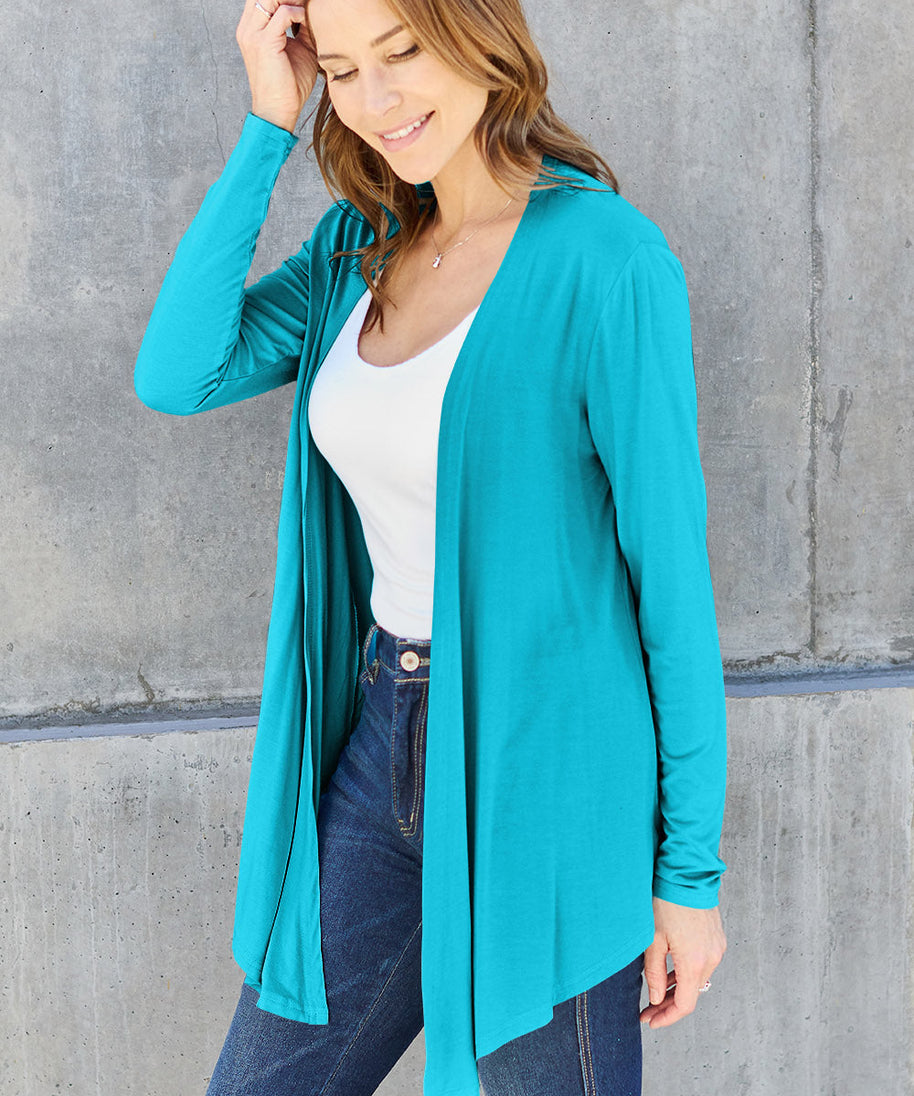 Basic Bae Full Size Open Front Long Sleeve Cardigan