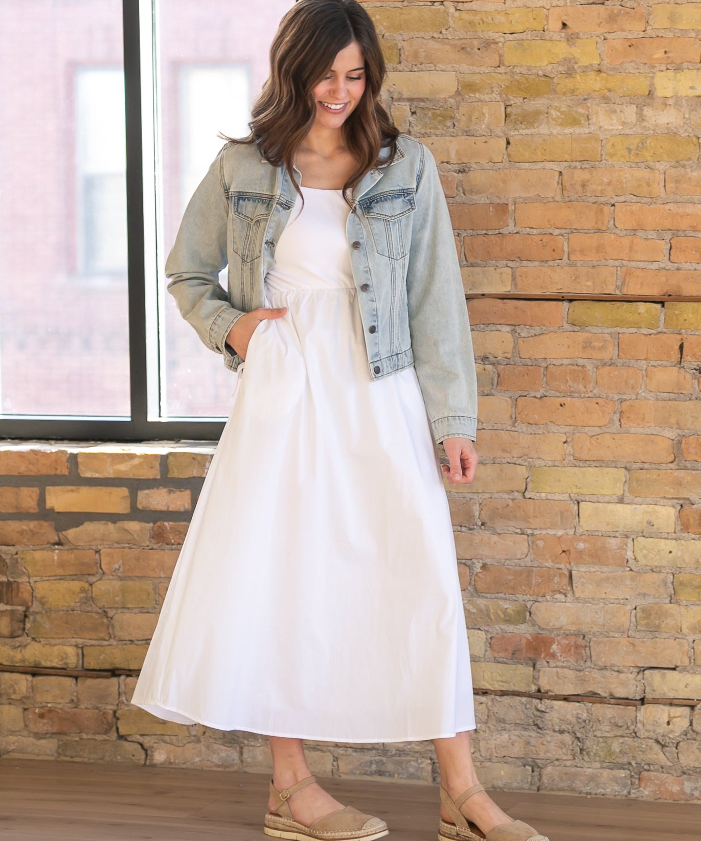 Eleanor White A-line Maxi Dress - FINAL SALE