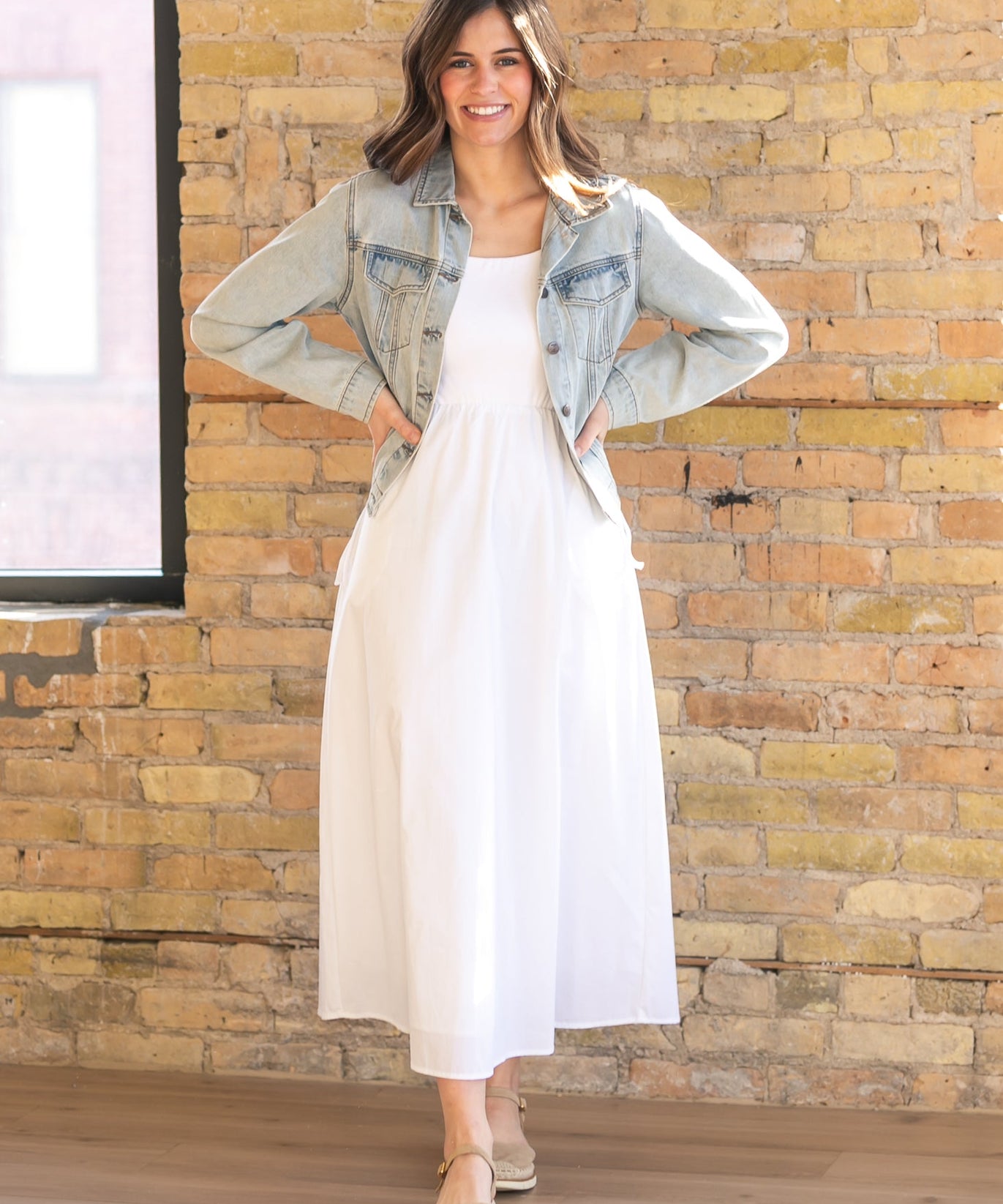 Eleanor White A-line Maxi Dress - FINAL SALE