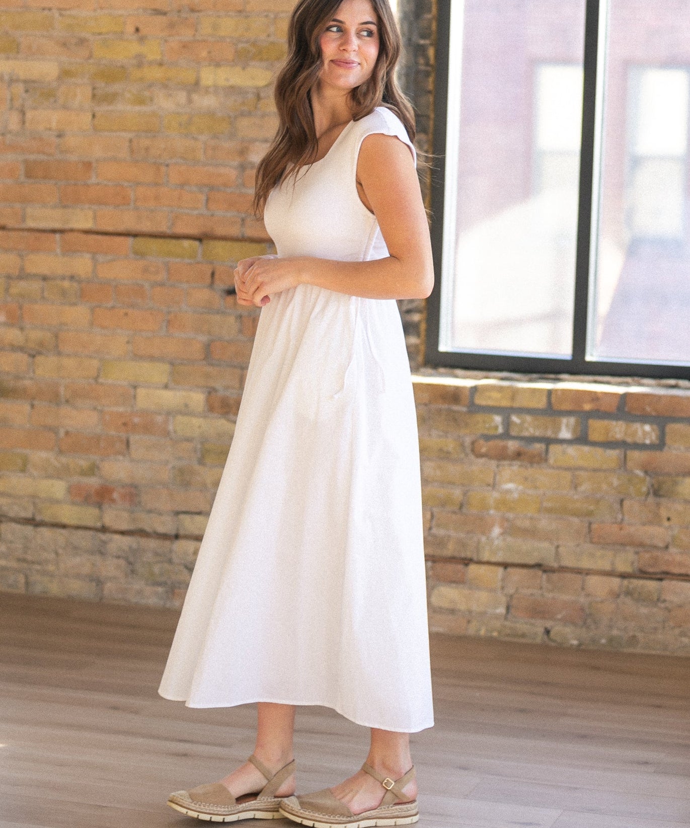 Eleanor White A-line Maxi Dress - FINAL SALE