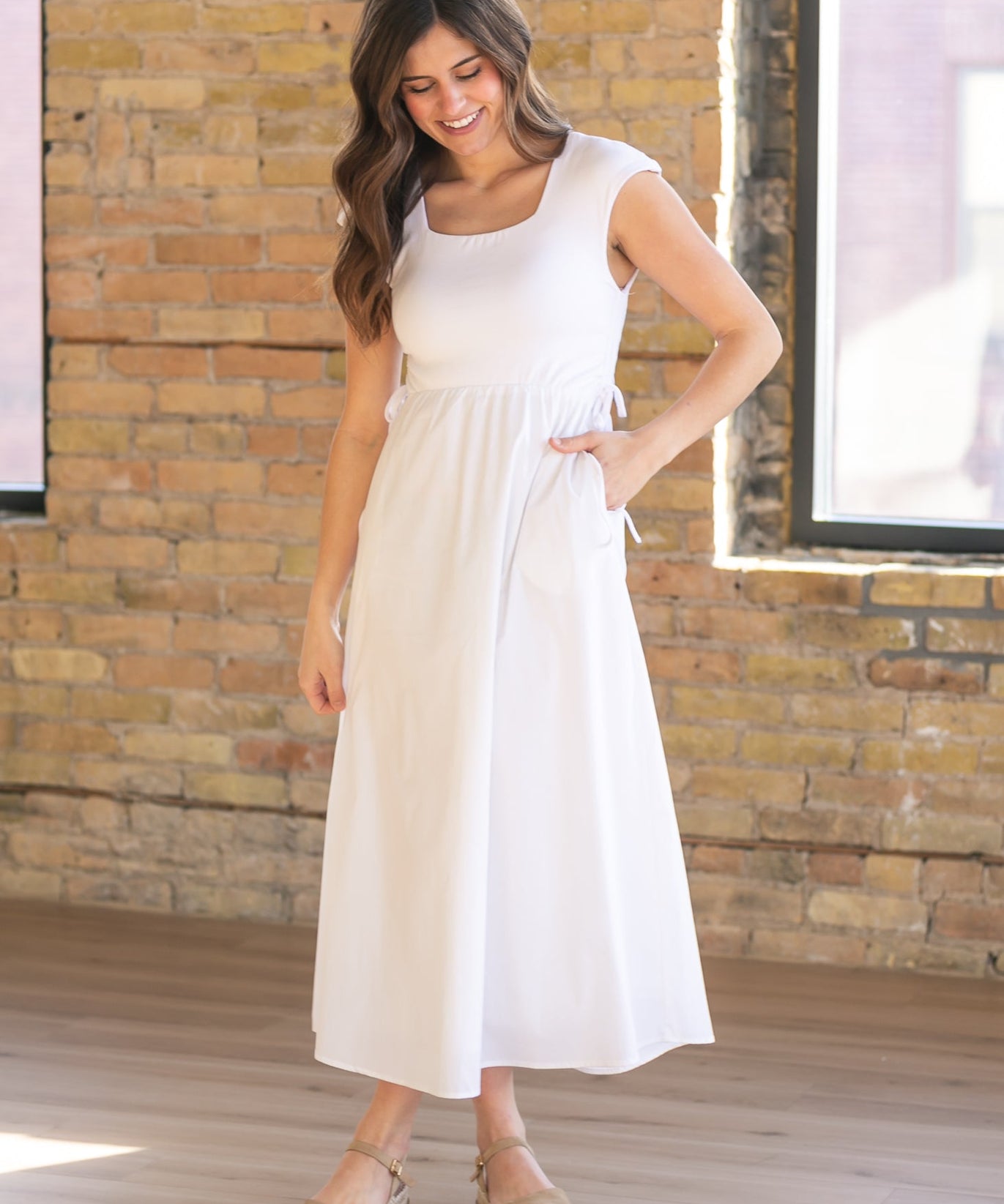 Eleanor White A-line Maxi Dress - FINAL SALE