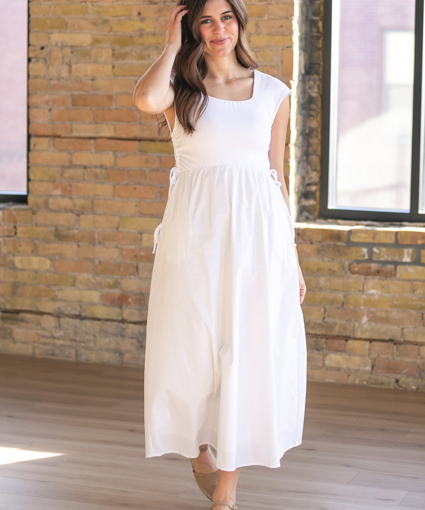 Eleanor White A-line Maxi Dress - FINAL SALE