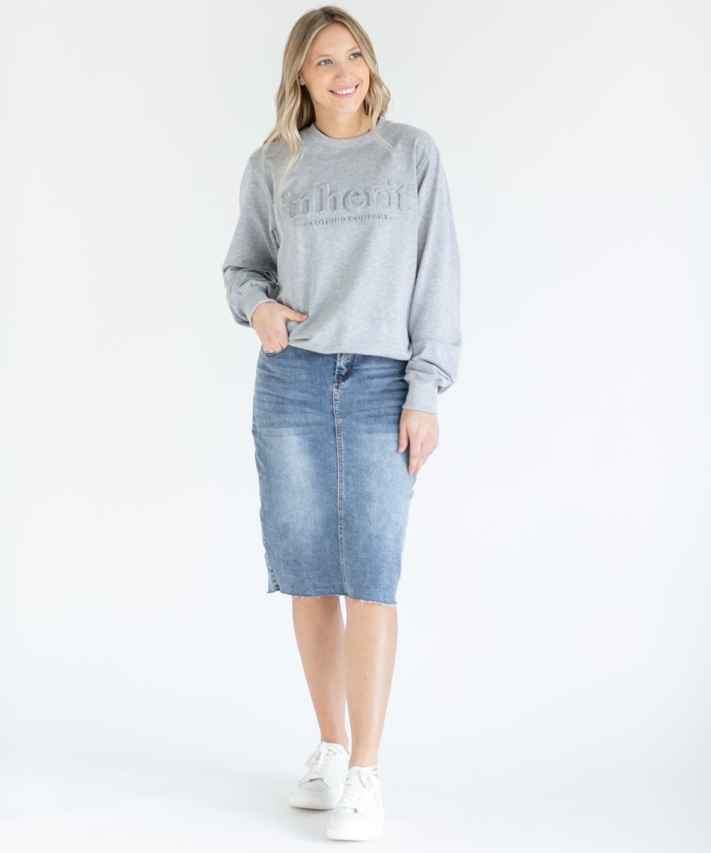 Embossed Inherit Logo Crewneck Sweatshirt