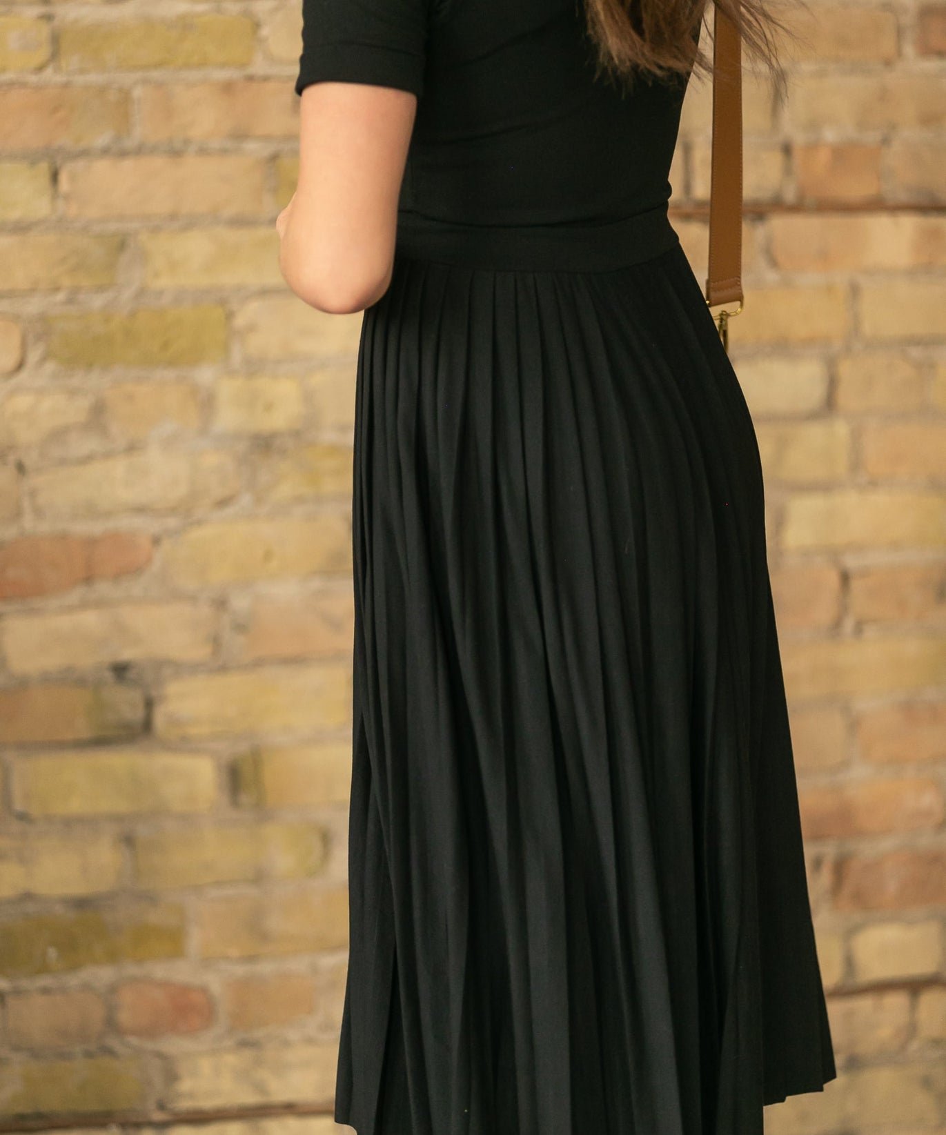 Emersyn Black Pleated Midi Dress - FINAL SALE