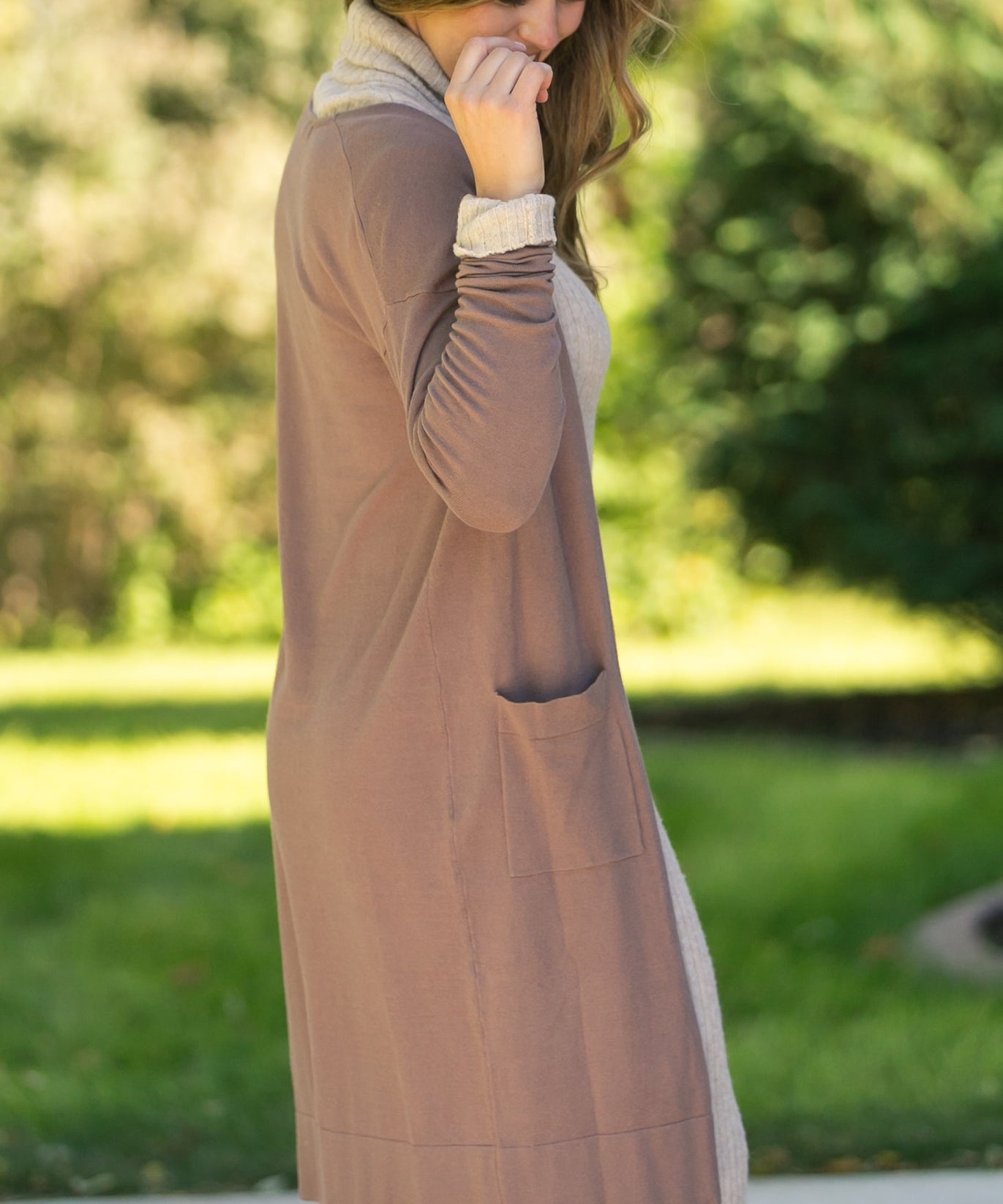 Essential Toffee Long + Soft Cardigan