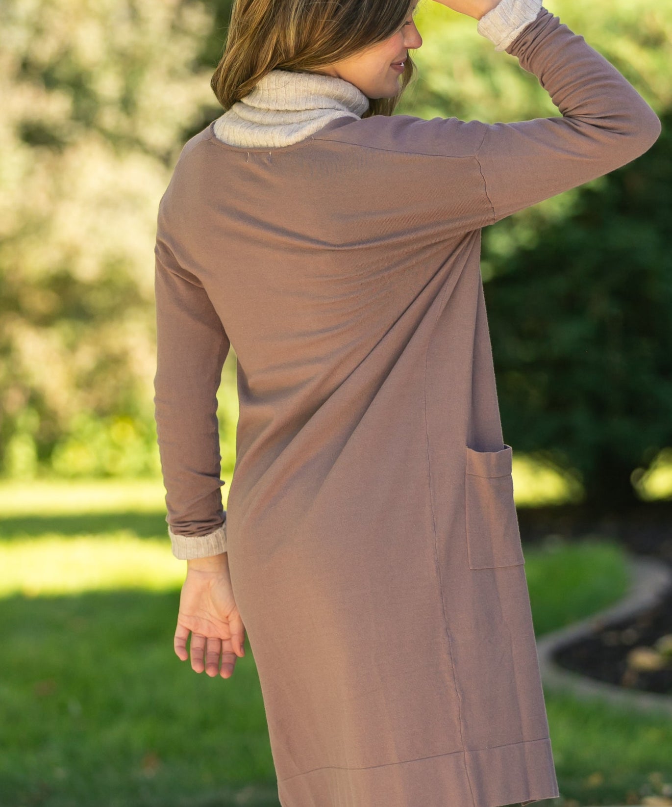Essential Toffee Long + Soft Cardigan