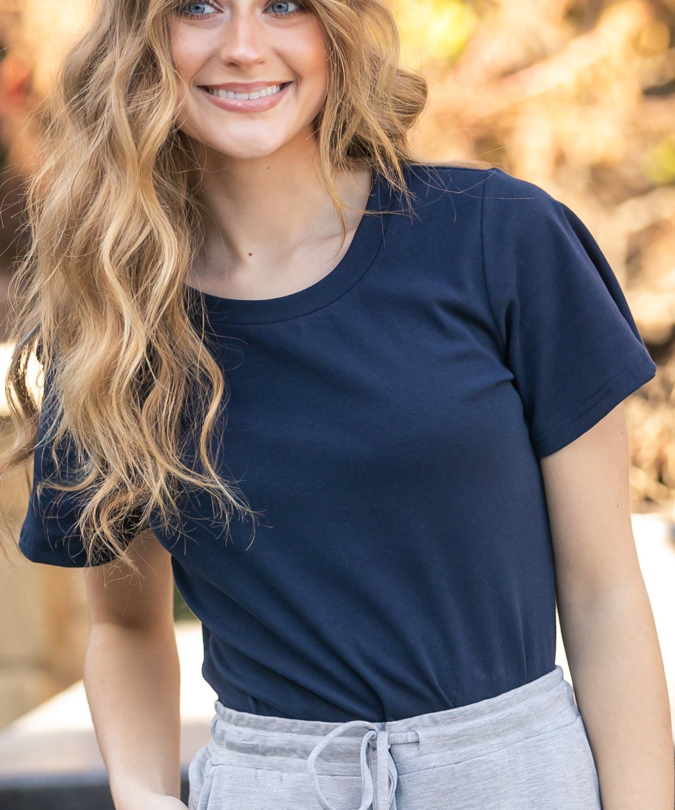 Essential Navy Flutter Sleeve Top