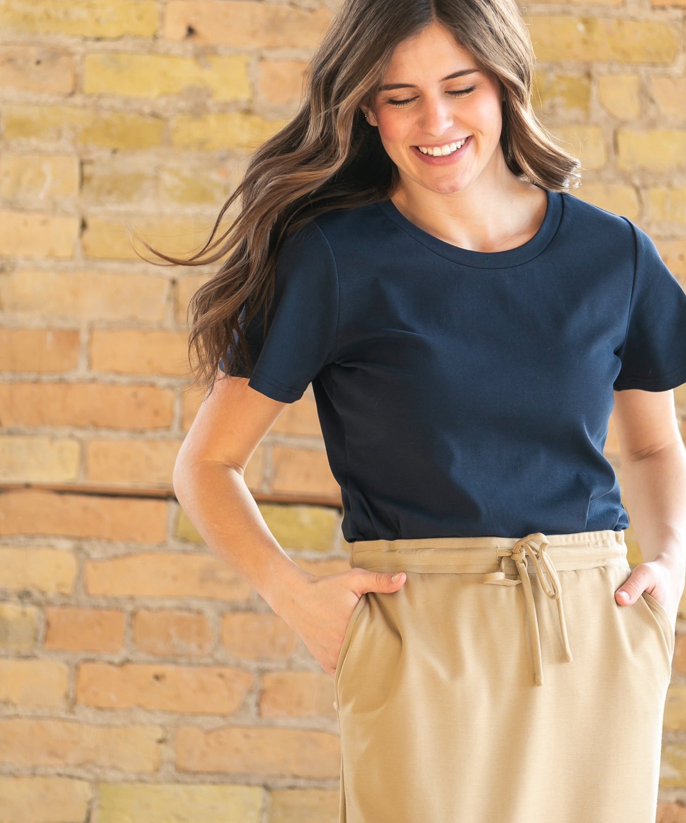 Essential Navy Flutter Sleeve Top