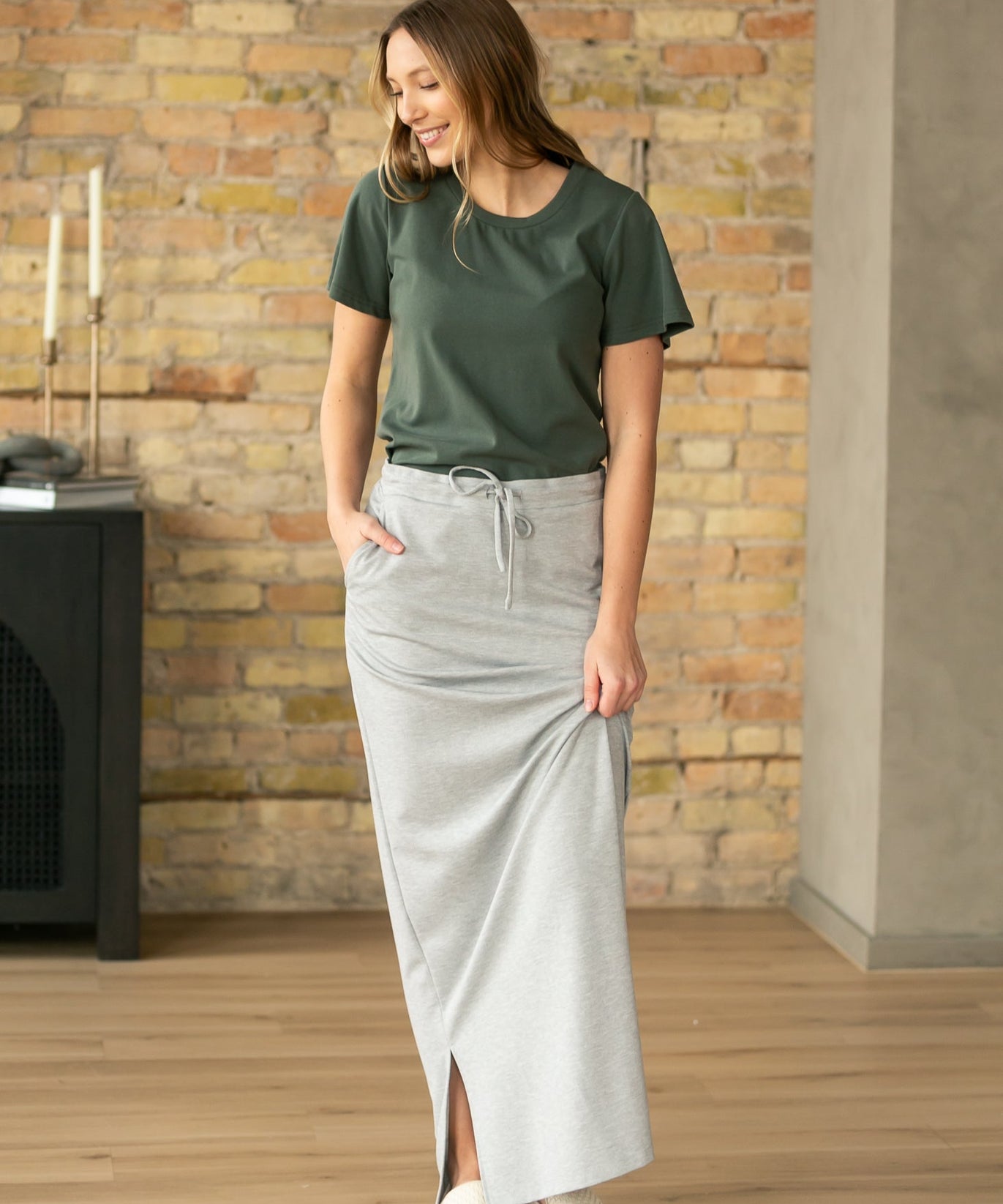 Essential Olive Flutter Sleeve Top