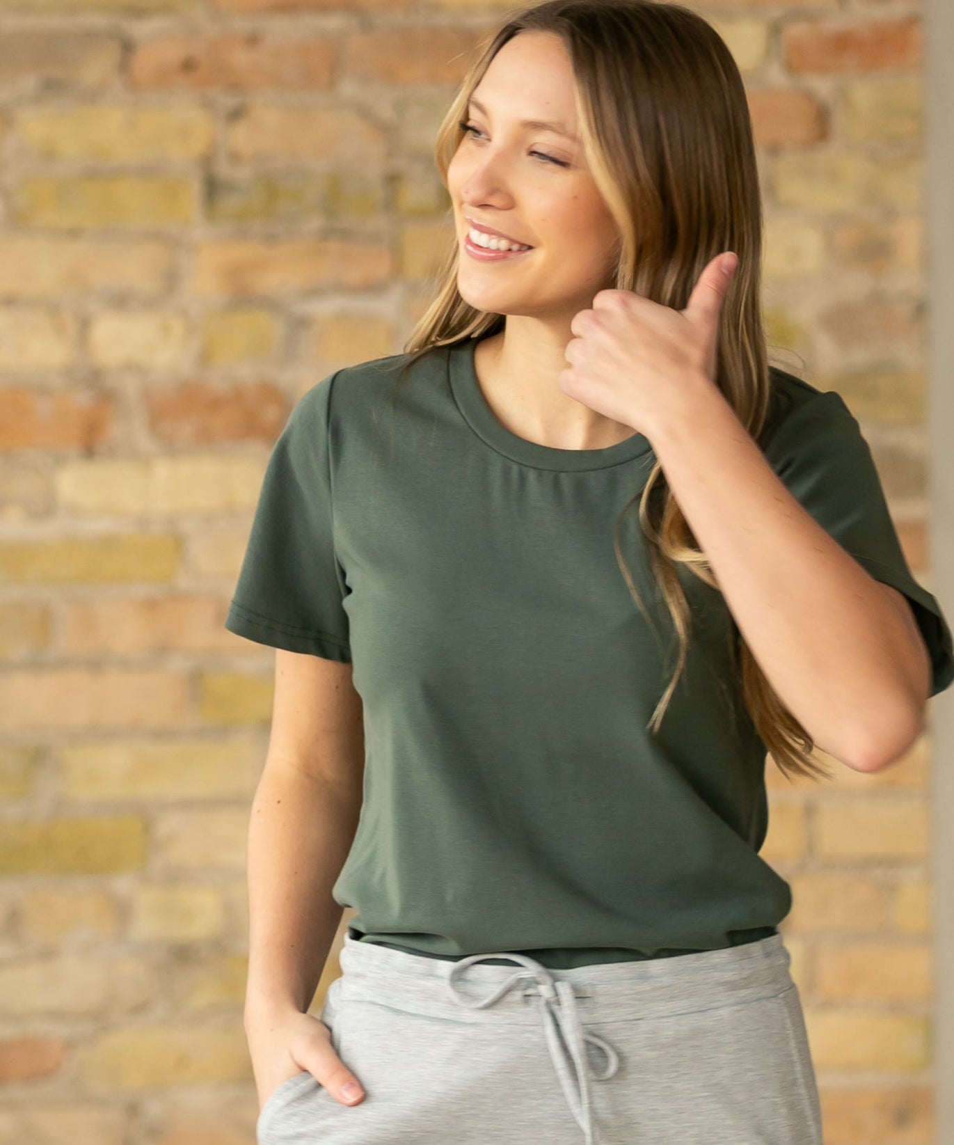 Essential Olive Flutter Sleeve Top