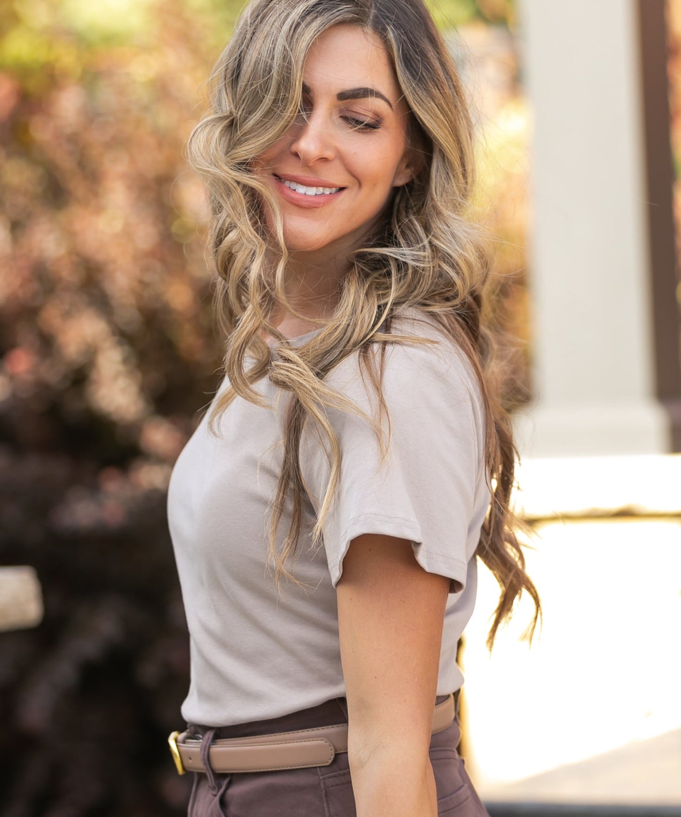 Essential Sand Flutter Sleeve Top
