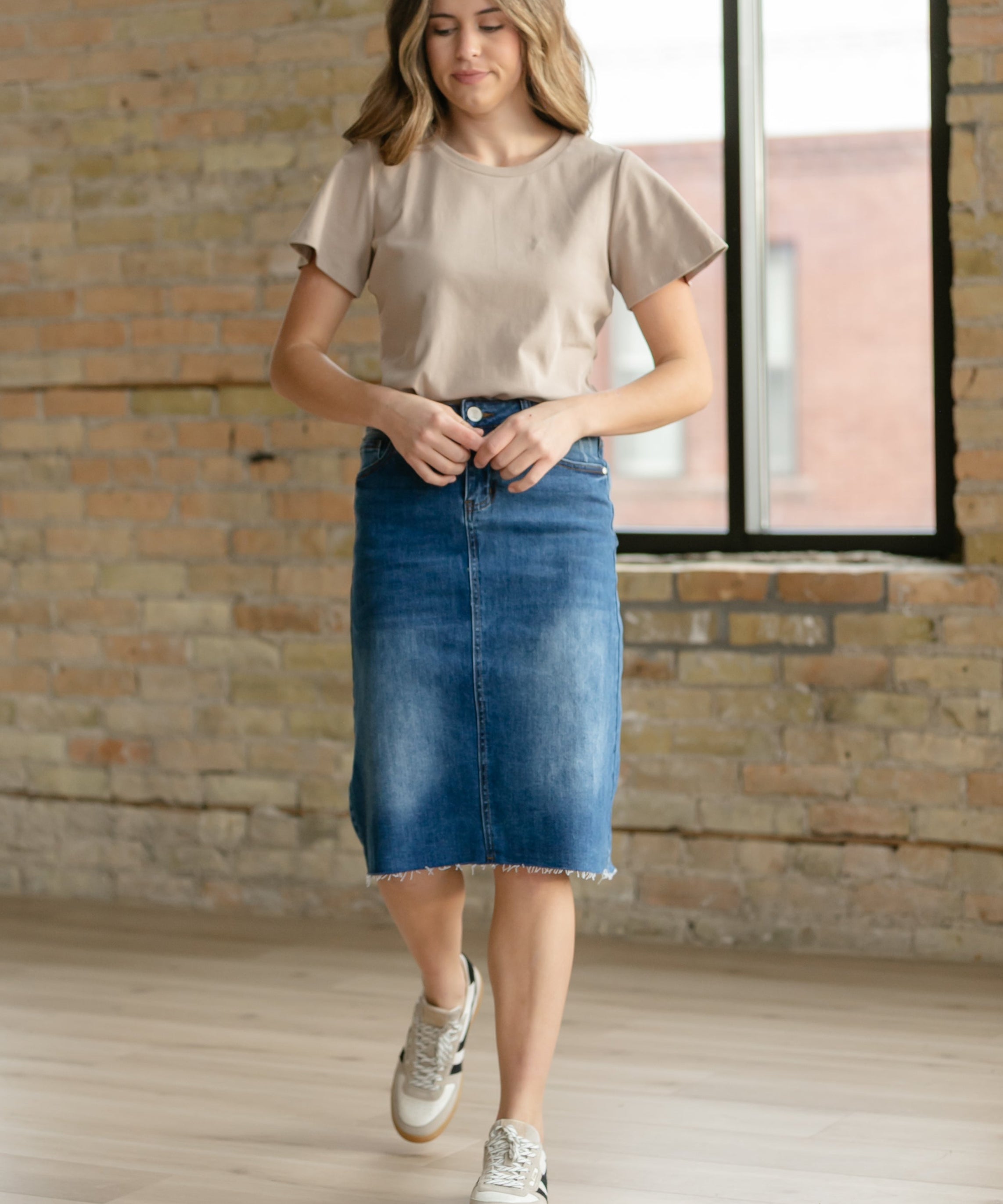 Essential Sand Flutter Sleeve Top