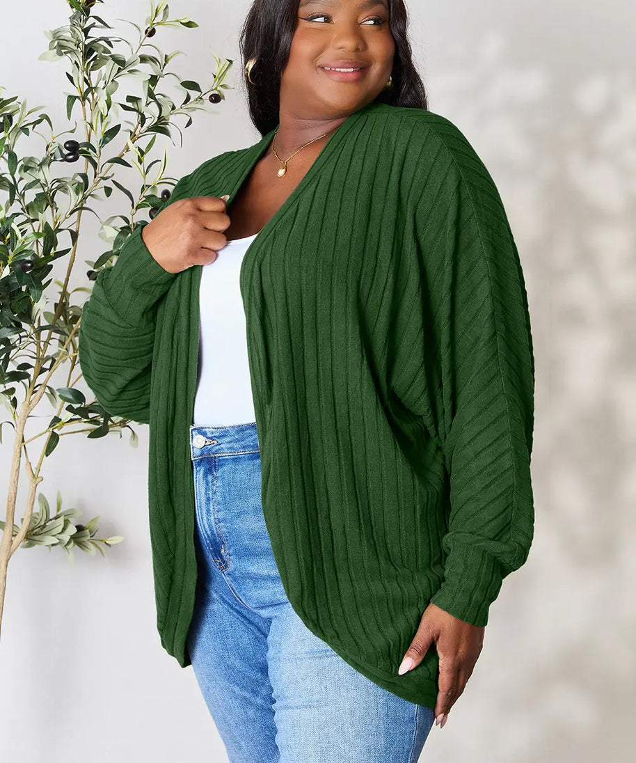 Basic Bae Full Size Ribbed Cocoon Cardigan