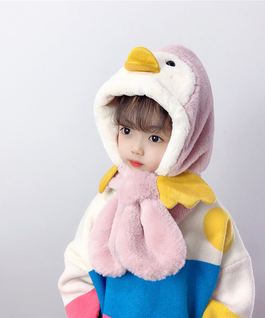 Thick Warm Children's Scarves and Hats with Cute Designs