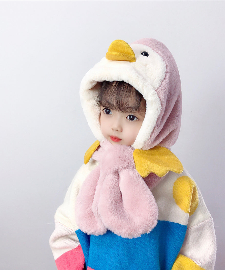 Thick Warm Children's Scarves and Hats with Cute Designs