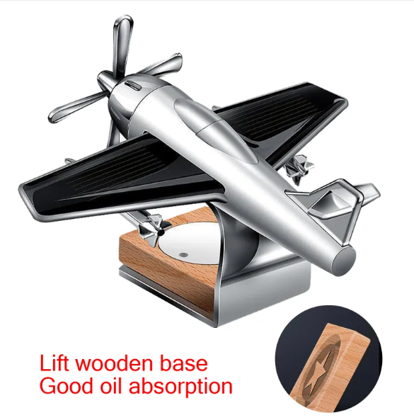 Solar Airplane Car Perfume Ornament – Moving Dashboard Decor