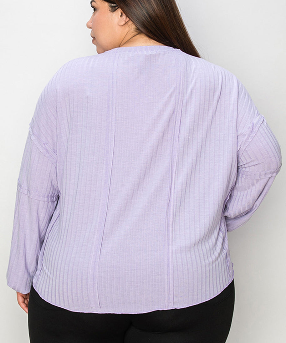 Basic Bae Full Size Ribbed Round Neck Long Sleeve T-Shirt